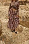 Long Scottish Skirt Verde / Rosa