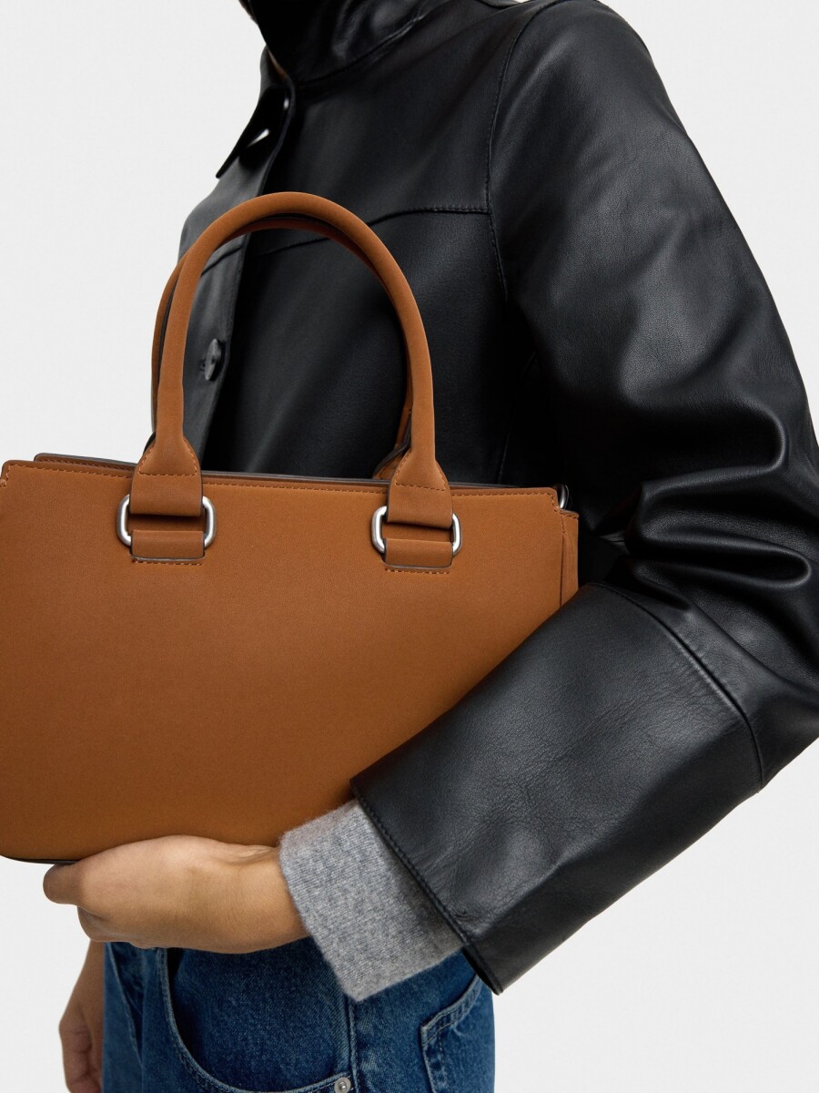 Bolso Tote De Textura Suave camel