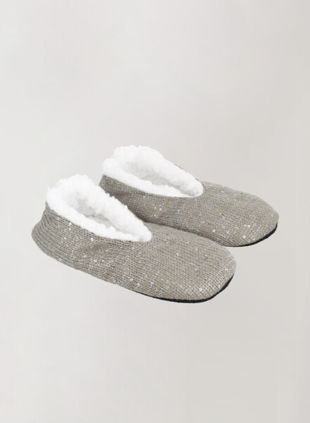 Pantumedias lentejuelas con antideslizante Gris melange