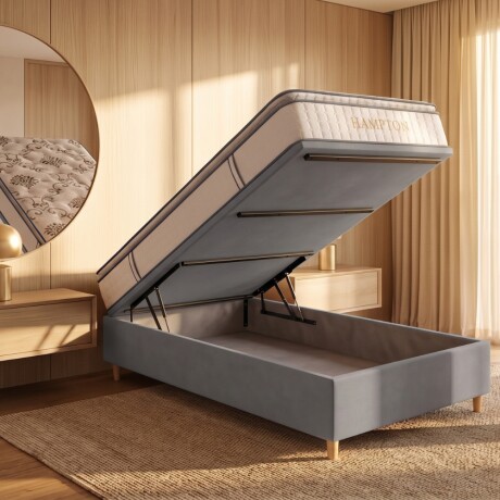 Sommier Baúl Smartbox HAMPTONS 1 plaza 90x190 Bronze Gris