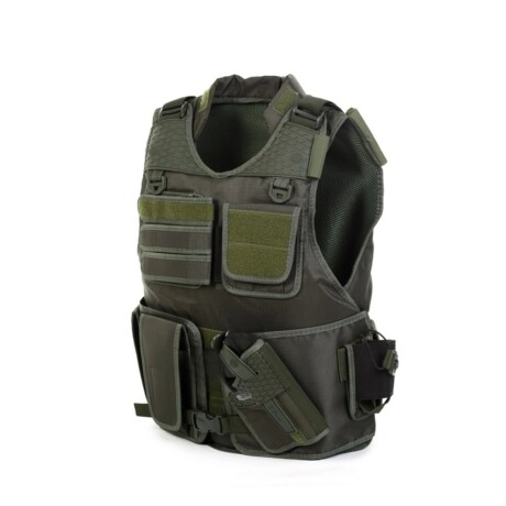 Chaleco TACTICAL S.I porta placas - Cia Militar Verde