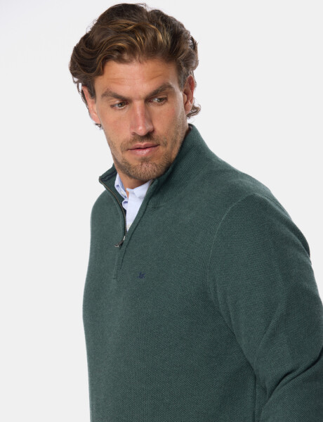 BUZO TEXTURADO MEDIO CIERRE Verde