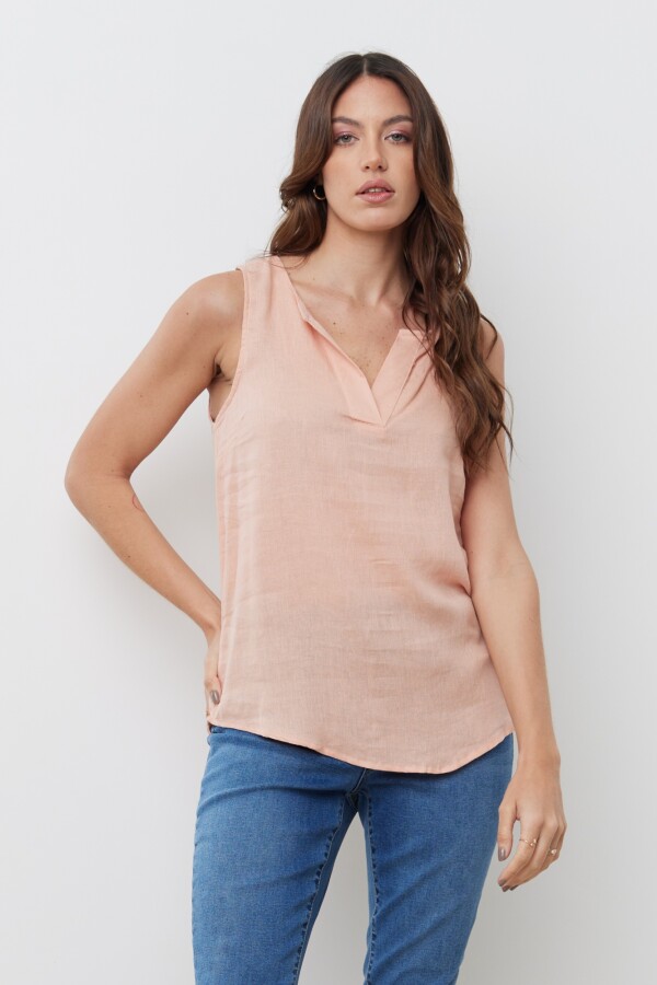 Musculosa Lino ROSA CLARO