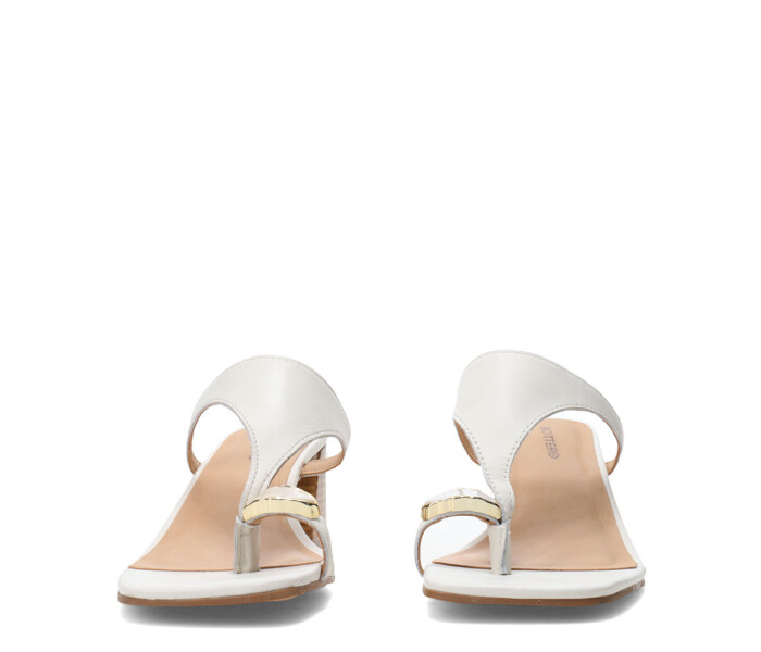 Sandalias de Mujer Bottero Taco Y Aplique Marfil