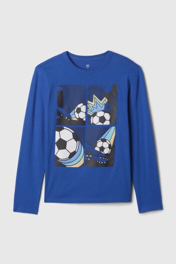 Remera Logo Gap Manga Larga Niño Soccer Blue