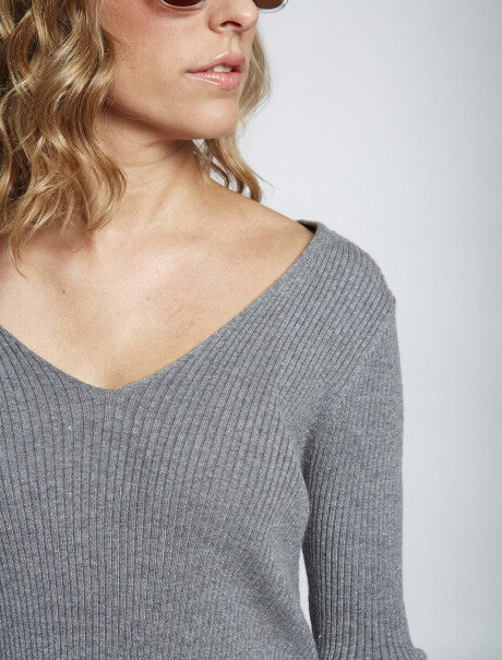Buzo rib gris