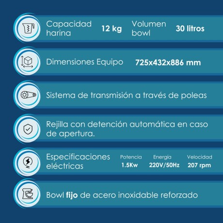 Amasadora Industrial 12kg con timer Amasadora Industrial 12kg con timer