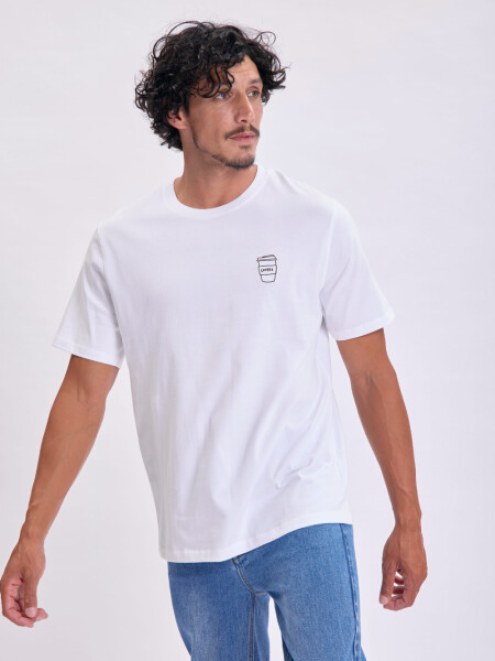 Remera bordado Coffee Blanco