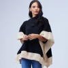 Poncho Colorblock NEGRO/BEIGE