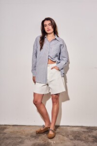 Camisa Rayada Azul