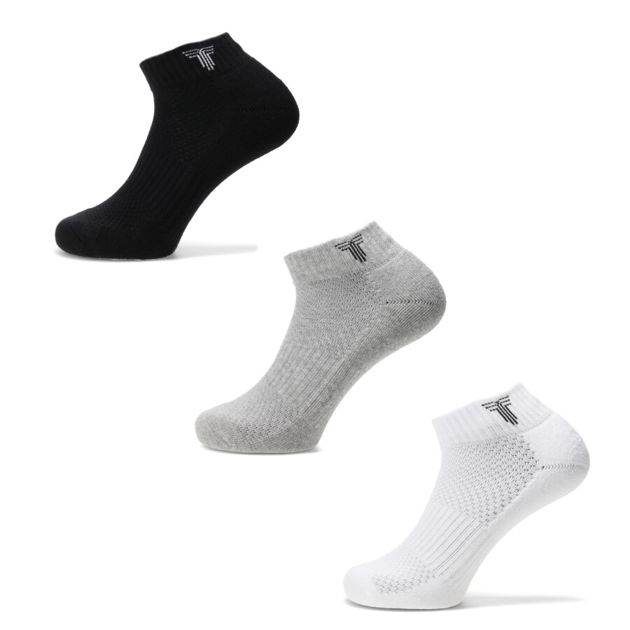 Medias Unisex Tiffosi Soquetes Negro - Blanco - Gris