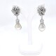 Caravanas En Oro 18K Blanco, Brillantes Y Madre Perla Caravanas En Oro 18K Blanco, Brillantes Y Madre Perla