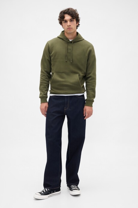 Buzo Canguro Mini Logo Gap Hombre Army Jacket Green