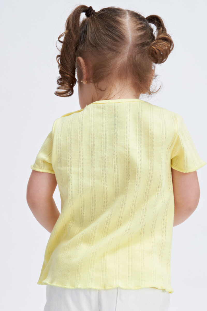 Camiseta de rib manga corta Amarillo