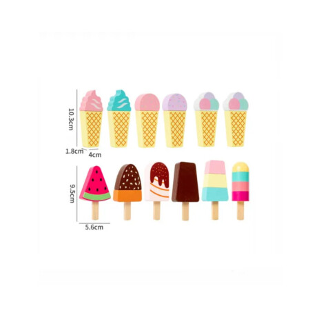 Carro Infantil de Helados en Madera Multicolor