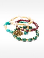 Set De Pulseras Efecto Piedra multicolor