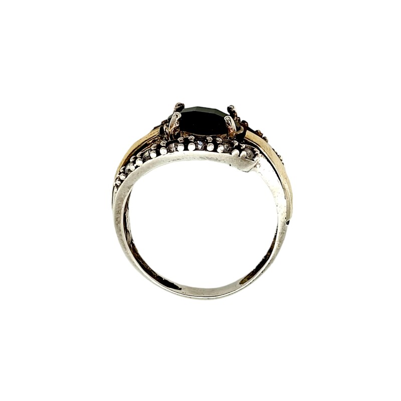 Anillo Varios-Plata y Oro-Piedra Onix y Zirconia-AN5198 conpiedra