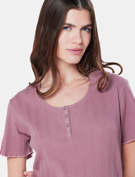 REMERA RIB CON BOTONES Rosado