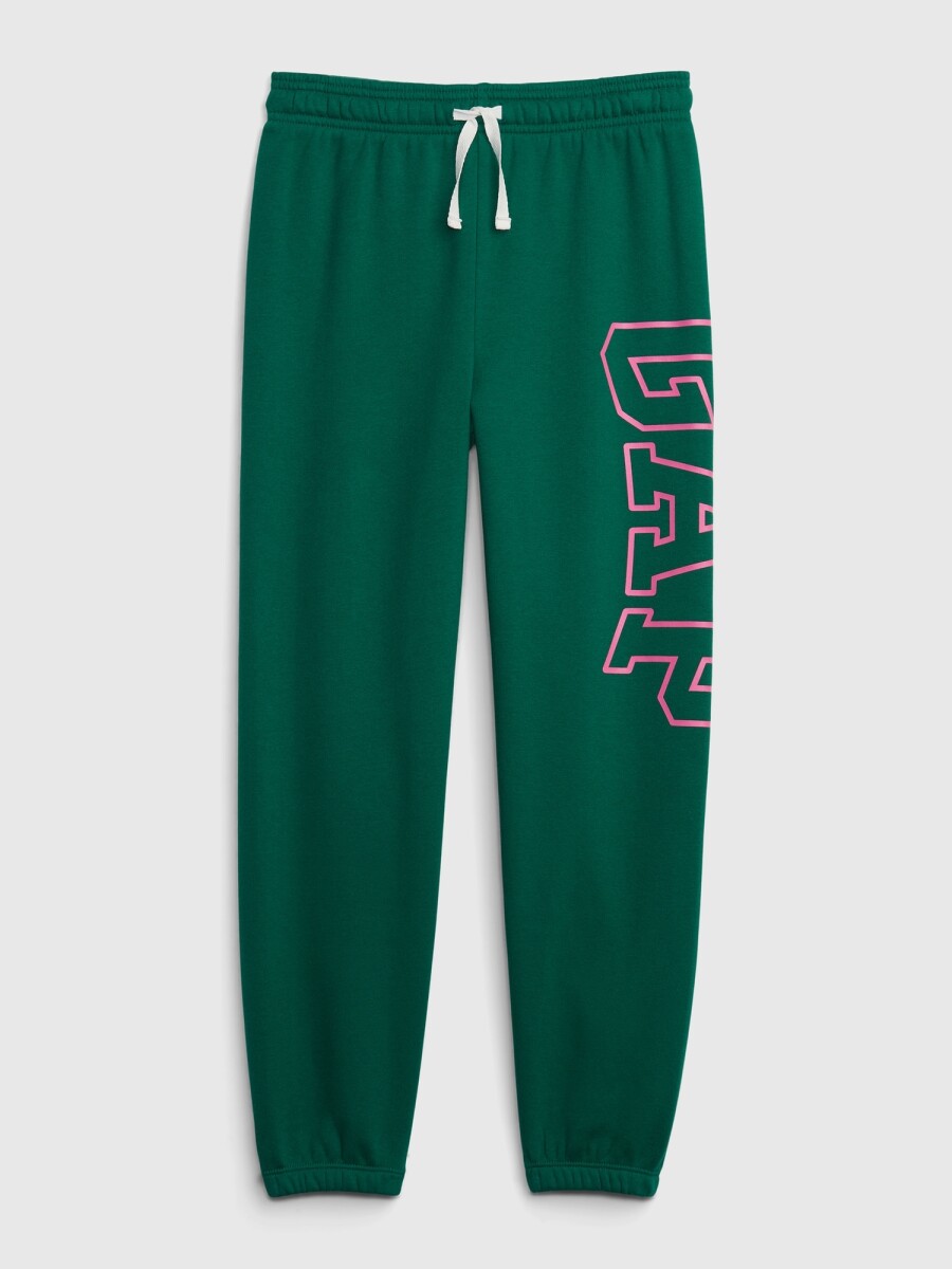 Pantalon Deportivo Con Felpa Logo Gap Niña - Palisade Green 