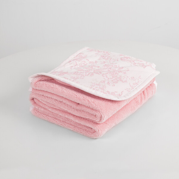 Manta Soft Flores Rosa
