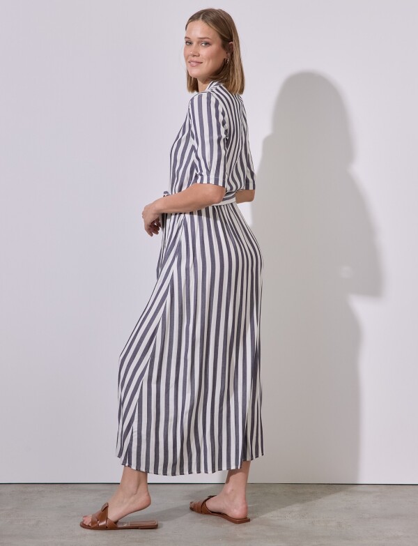 Vestido Maxi Stripes BLANCO/AZUL