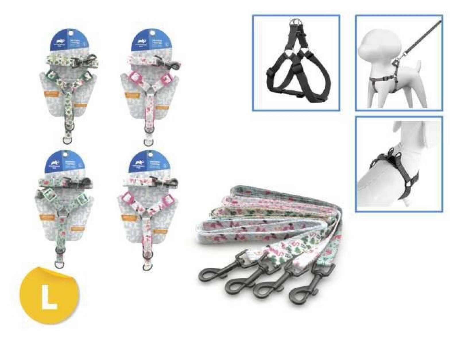 ARNÉS + CORREA PARA MASCOTAS L DISEÑO 1 