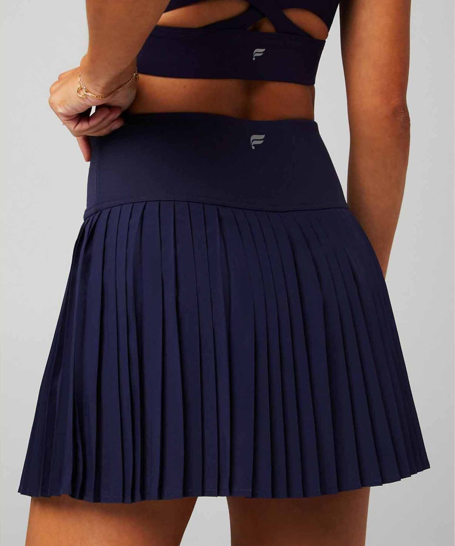 Falda Con Malla Hot Shot Pleated Skirt Classic Mini Mujer Deep Navy