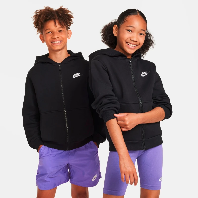 Abrigo Nike Sportswear Club Fleece de Niños Negro