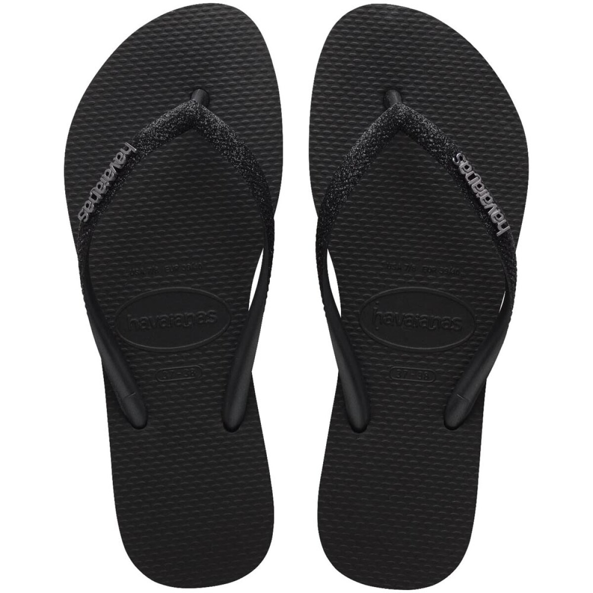Sandalias Havaianas Slim Glitter Ii Mujer - Negro/negro 
