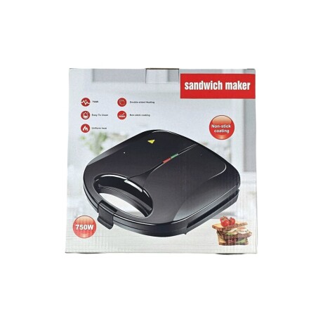 Sandwichera Antiadherente Placa Acero Inox 750w Color Negro