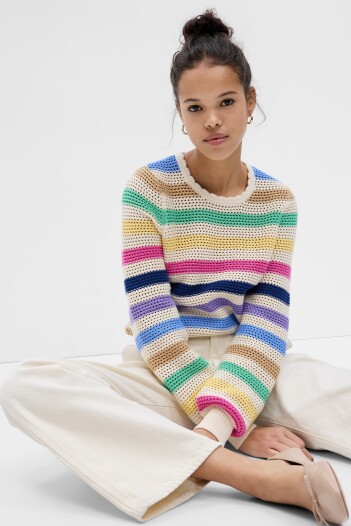 Buzo Crochet Rayado Mujer Sp Feb Sweater Multi
