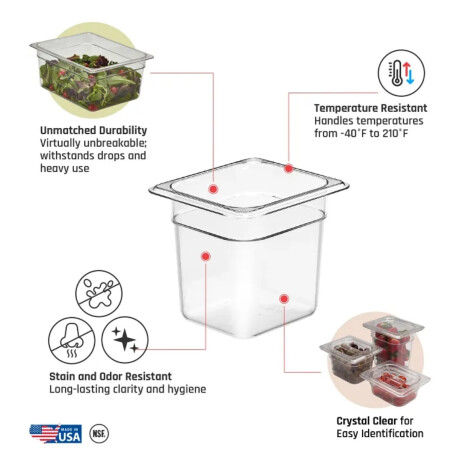 Cuba de Policarbonato GN 1/6 15 cm Cuba de Policarbonato GN 1/6 15 cm