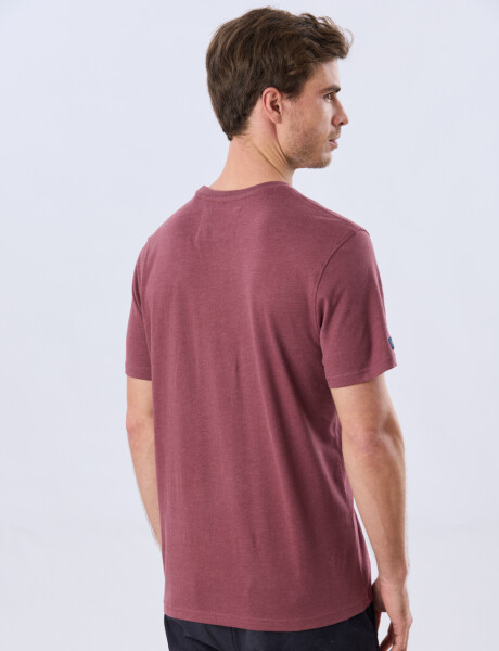 REMERA BÁSICA DE ALGODÓN Bordo Melange