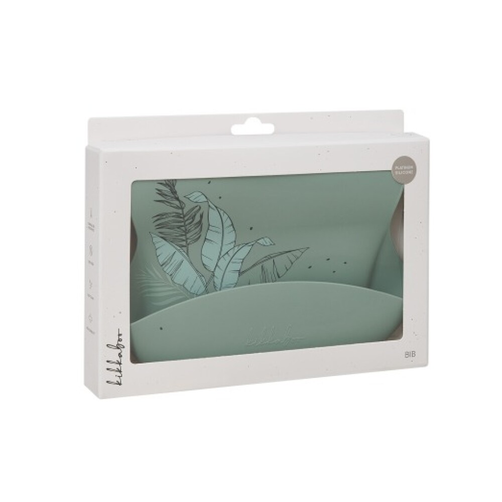 Babero Silicona Platinum Flores Kikkaboo Verde