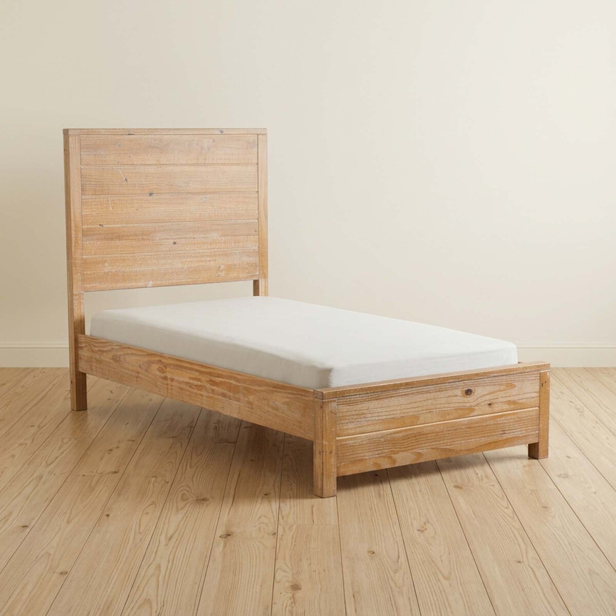 CAMA - 1 PLAZA MADERA NATURAL-BEIGE MONTAUK 