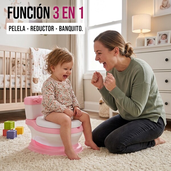 Pelela inodoro para bebes y niños con tapa y asiento infantil IMBACK Color Rosa Pelela inodoro para bebes y niños con tapa y asiento infantil IMBACK Color Rosa