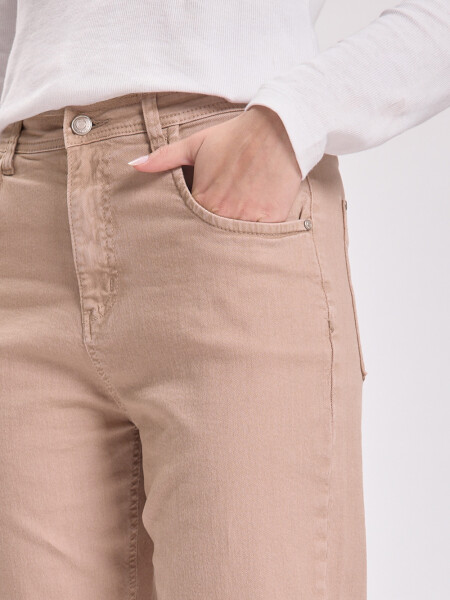 Pantalón jean carrot Beige