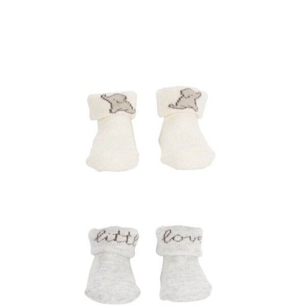 Pack x2 medias tipo escarpines CARTERS blanco elefante