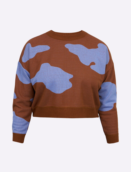 Sweater Jacquard marron