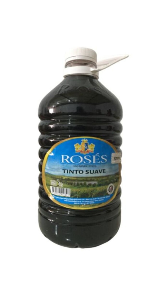 VINO ROSES 3LT (01) TINTO SUAVE (BOTELLA PLASTICO) 