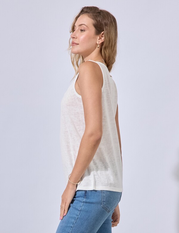 Musculosa Escote Crochet BLANCO