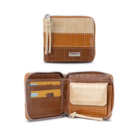 Billetera Candela Croco Arena Suela Habano