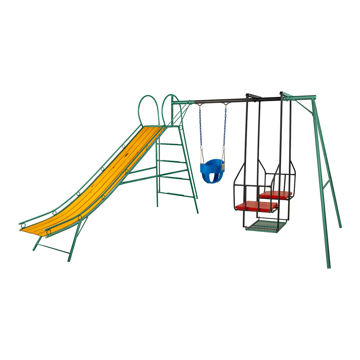 Juego Combinado Infantil con tobogán N°4. Silla doble, 1 hamaca de bebé. 