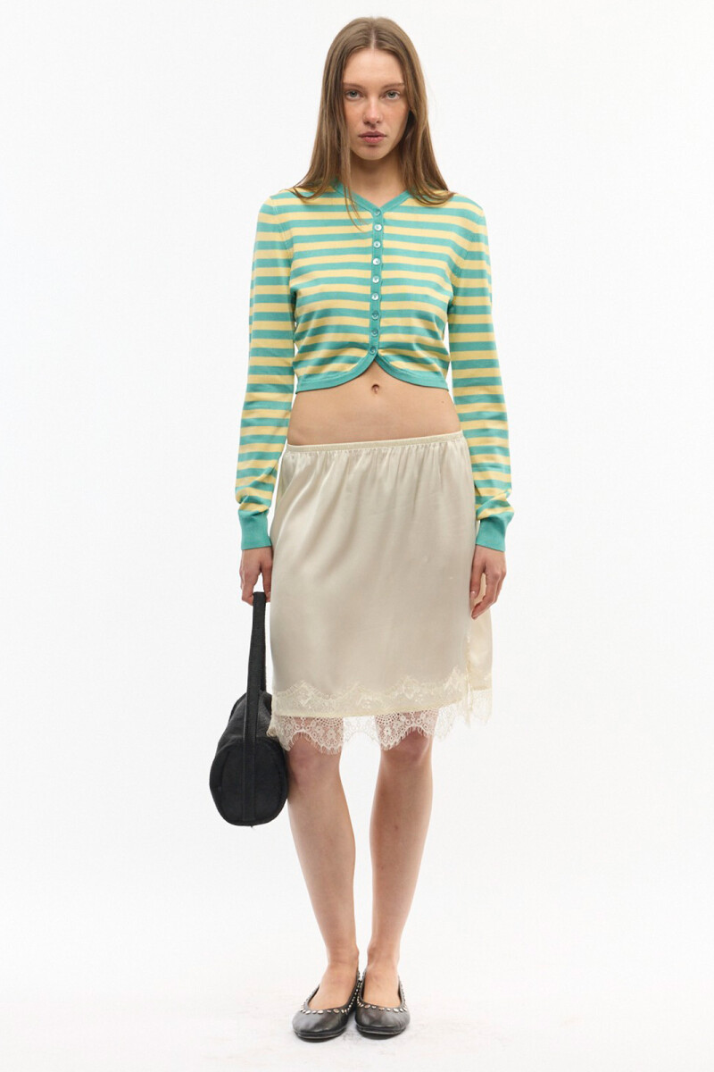 MIDI SATIN LACE Crudo
