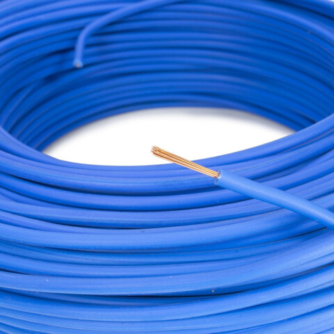Cable de cobre flexible 10 mm² celeste-Rollo 100mt N03058