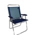 Sillón En Aluminio Nuevo King más Ancho Super Resistente 140 kg AZUL MARINO