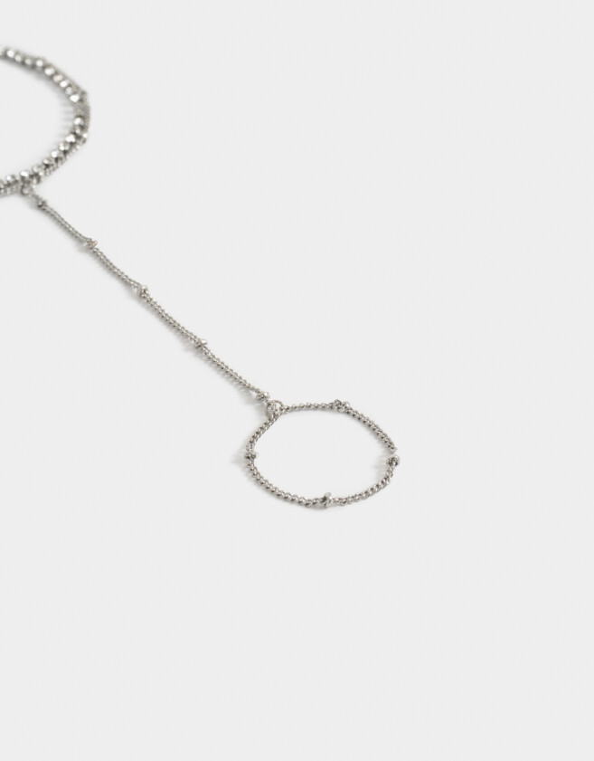 Pulseras Flexibles Pulsera Flexible Con Anillo Unido - Plateado