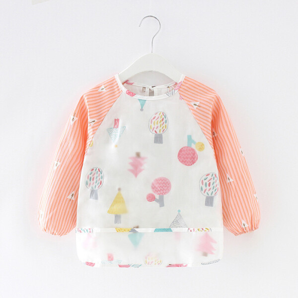 Babero con manga QUO rosa arboles