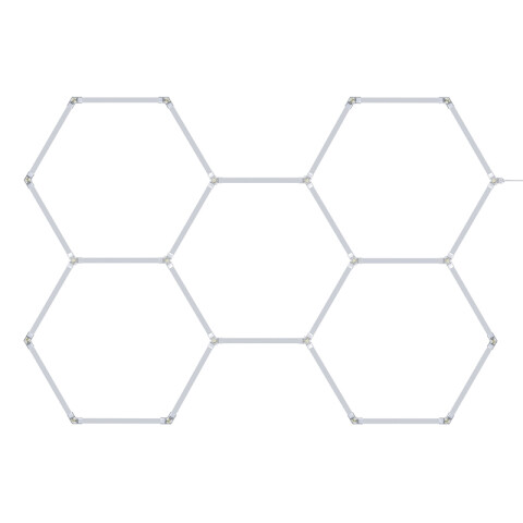 Luminaría LED hexagonal 5 módulos 168W cálida IX4648