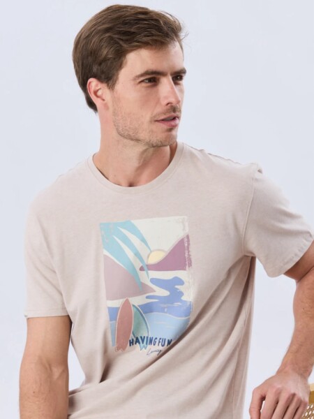 T-SHIRT LEGACY 6150 M.C having fun BEIGE